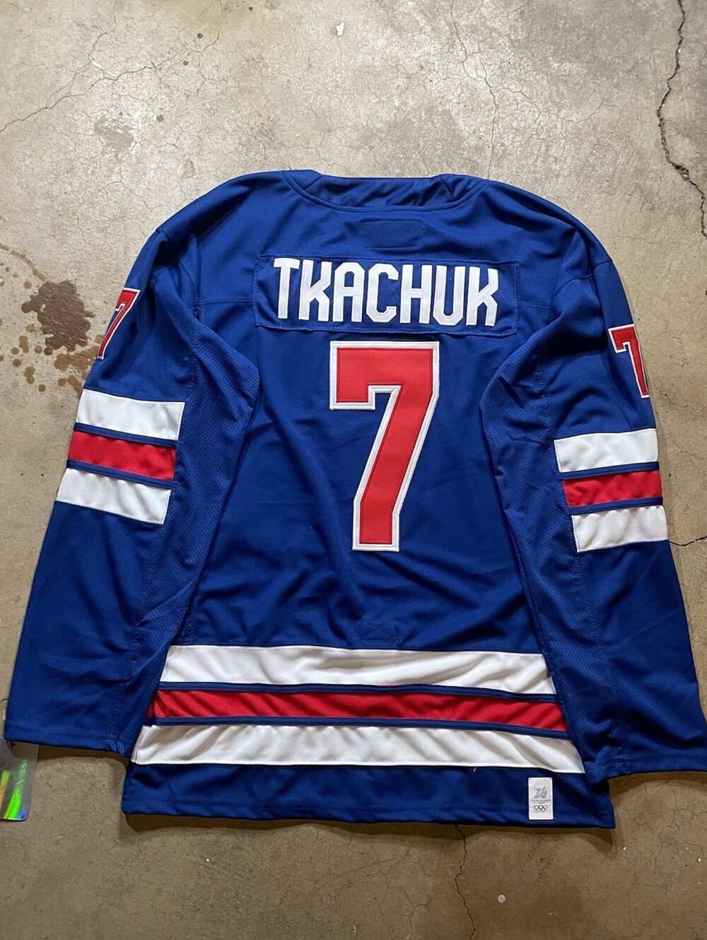 Brady Tkachuk 2026 Olympics Team USA Size L Jersey Blue